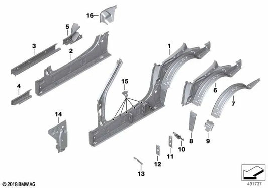 Right wheel arch cover plate for BMW Z4 G29 (OEM 41218499026). Original BMW