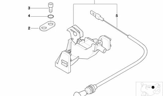 Enclavamiento de asiento OEM 51252308176 para motos BMW K 1200 LT, K 1200 RS (K589). Original BMW Motorrad.