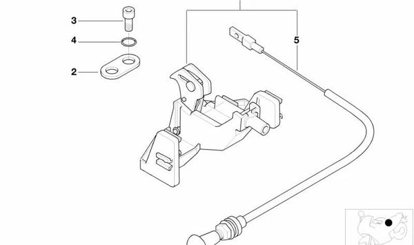Enclavamiento de asiento OEM 51252308176 para motos BMW K 1200 LT, K 1200 RS (K589). Original BMW Motorrad.