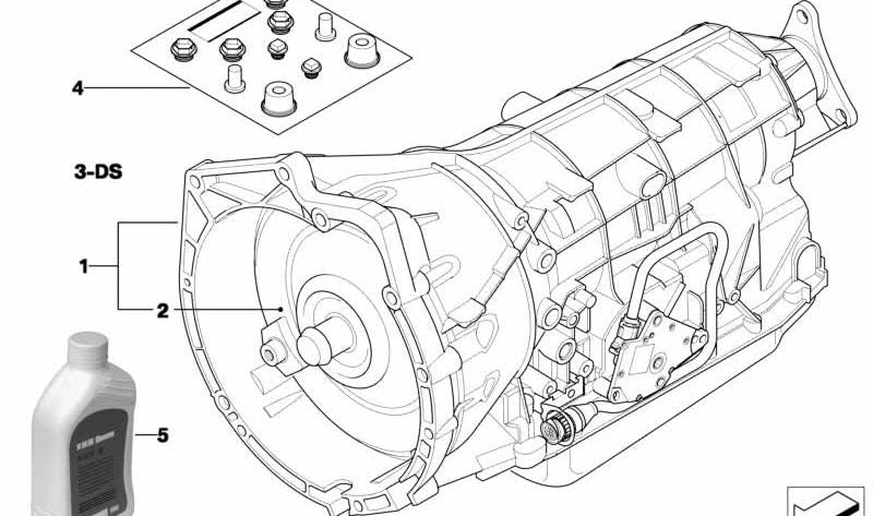 Juego de juntas OEM 24271423363 para BMW E46, E39, E38, E85. Compatible con cajas automáticas A5S325Z. Original BMW.