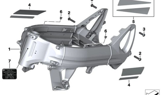 Chasis delantero OEM 46518550194 para BMW F800GT, F800S, F800ST, F800R. Original BMW Motorrad.