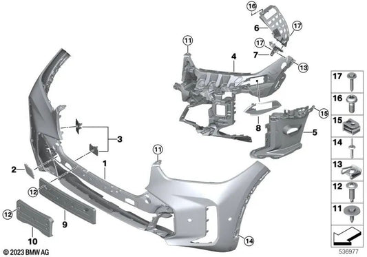 Funil de absorção à esquerda para BMW X5 G05N, G18N (OEM 51118085637). BMW original