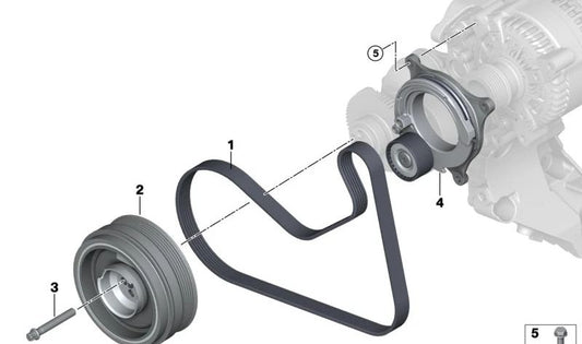 Vibrationsschockdämpfer für BMW F20N, F21N, F22, F23, F30N, F31N, F35N, F32, F36 (OEM 11238650996). Original BMW