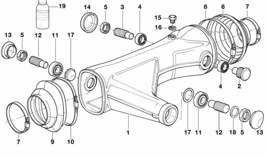 Abrazadera de sujeción OEM 33171458068 para BMW E36, E46, E90, E91, E92, E93, F30, F31, F32, F33, F34, F36, G20, G21, X1, X3, X4, X5, X6, Z3, Z4. Original BMW.