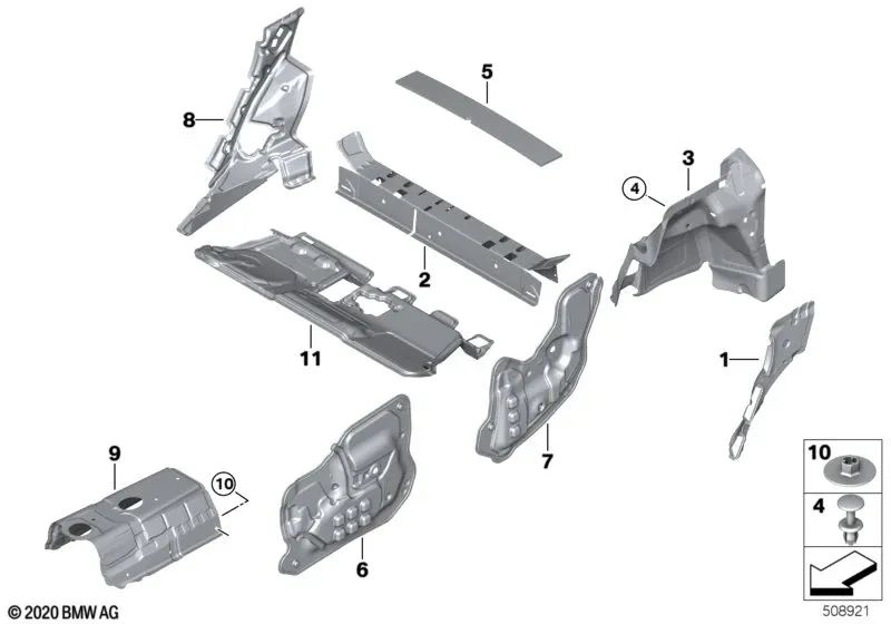 Akustische Isolierung des Trunk Traverso für BMW F40, F52, F44, F45, F46, F48, F49, F39, Mini F54, F60 (OEM 51487298609). Original BMW