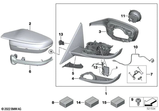 In basso dell'uomo di alloggio sinistro per BMW G42, G20, G21, G28, G80, G81, G22, G23, G26, G82, G83 (OEM 51167498213). BMW originale