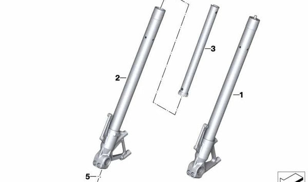 Amortiguador delantero OEM 31429467923 para BMW Motorrad F 900 XR (FK84, A2) desde 11/2019 hasta 10/2024. Recambio original BMW Motorrad.