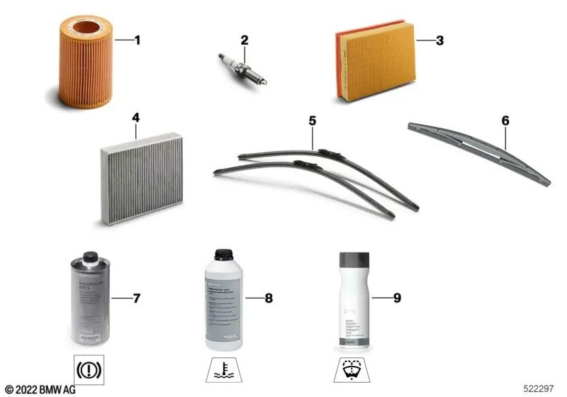 Filtro de aire para BMW F95, G05, F96, G06, G07, G09 (OEM 13718091495). Original BMW