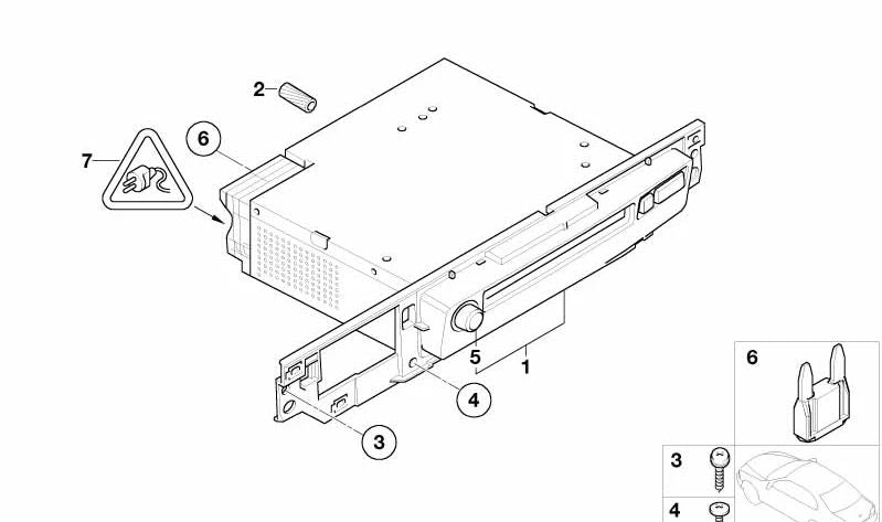 Reproductor/módulo de control CD para sistema de audio OEM 65129150992 para BMW E65, E66 (730d, 730i, 740i, 745d, 750i). Original BMW.