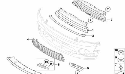 Espoiler central OEM 51117188608 para MINI R56, R56 LCI, Clubman R55, Cabrio R57... y más. Original MINI.