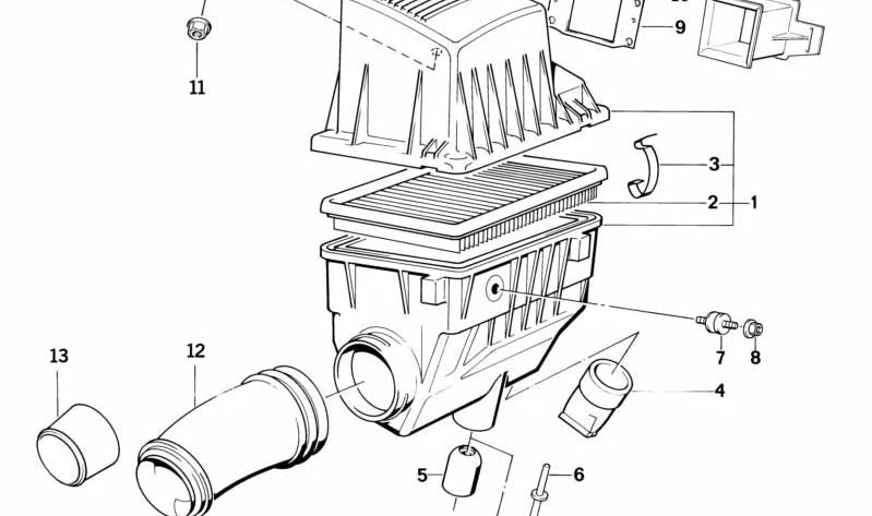Tubo de aspiración OEM 13711709770 para BMW Serie 3 E30 316i con motor M40 (1988–1994). Original BMW.