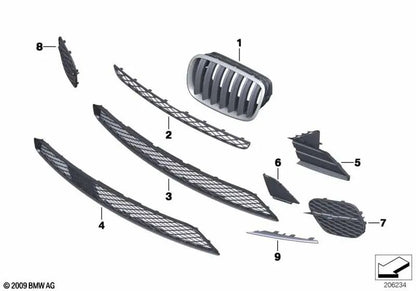 Right decorative strip for BMW X5 E70N (OEM 51117222848). Original BMW