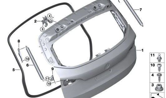 Soporte motor husillo derecho OEM 51248494174 para BMW Serie 2 U06 (216i, 218d, 218i, 220d). Compatible con modelos desde 2021 hasta 2030. Pieza original BMW.