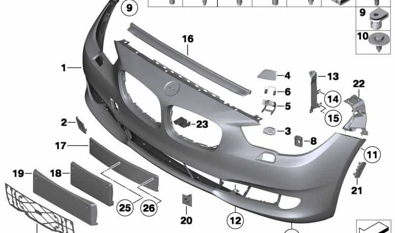 Soporte de matrícula OEM 51137200746 para BMW F07. Original BMW.