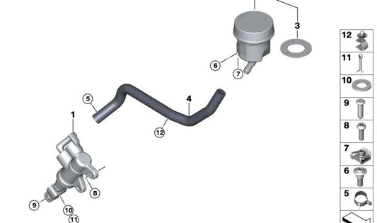 Gip de tuyau OEM 34318356966 pour BMW Motorrad M 1000 R, M 1000 RR, M 1000 XR, R 1300 GS, R 1300 GS Adventure, S 1000 Rr. BMW original Motorrad.