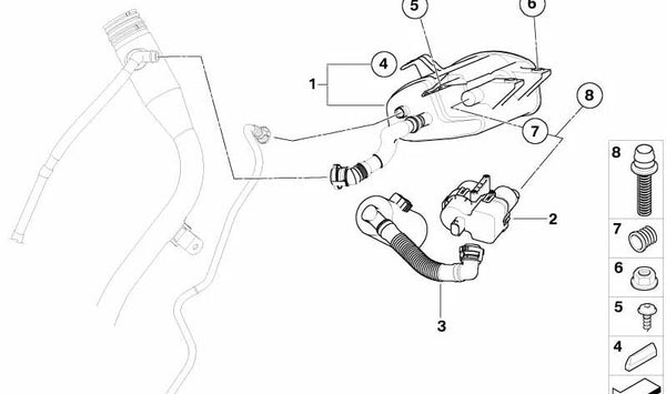 Filtro de carbón activo OEM 16136767907 para BMW E83 (X3). Original BMW.