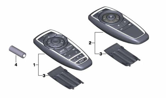 Mando a distancia trasero para sistema de audio OEM 65129225123 para BMW F07, F01, F02, F04. Compatible con modelos como 520d, 528i, 530d. Frecuencia 868MHz. Original BMW.