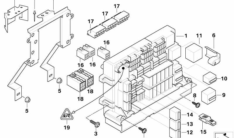 Habitação do conector para BMW Series 1 E81, E82, E87, E88 Série 3 E90, E91, E92, E93 X1 E84 (OEM 61139225063). BMW original.