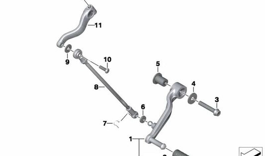 Varilla de conexión OEM 23417716065 para motos BMW K1600GT, K1600GTL, K1600GTL Exclusive. Original BMW Motorrad.