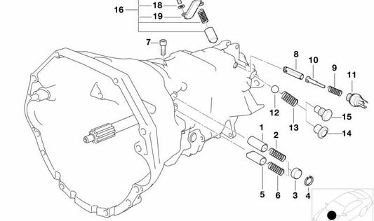 Interruptor indicador de marcha OEM 23142227885 para BMW E34 M5 {HC91, HC92, HJ91}. Original BMW.