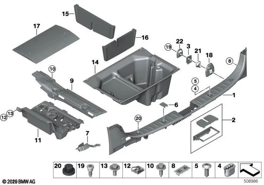 Caixa dobrável à prova d'água para BMW E90, E90N, E91, E91N, E92, E93 (OEM 51477131154). BMW original