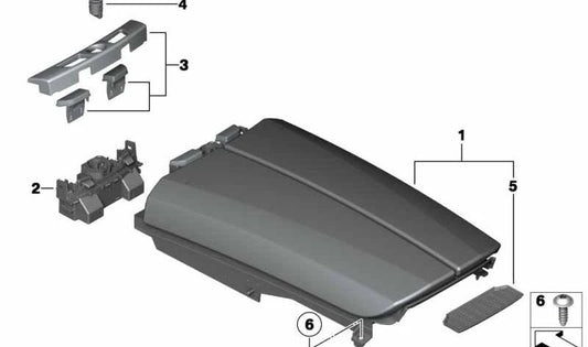 Reposabrazos central delantero negro OEM 51169171263 para BMW F01, F02, F04 (todas las versiones: 730d, 730i, 740d, xDrive, etc.). Original BMW.