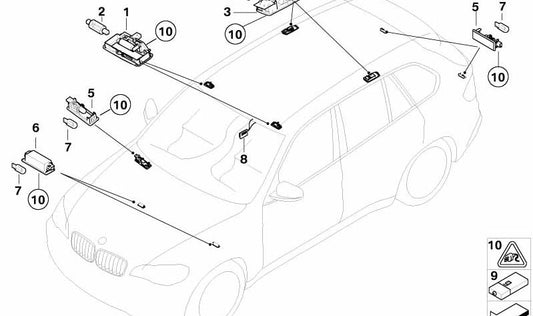 OM interior light OEM 63316973626 for BMW E70, E71. Original BMW.