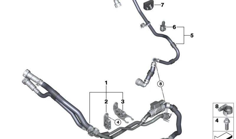 Tubo de suprimento de combustível para BMW 1 F70 Series, Série 2 U06, X1 U11, X2 U10, Mini U25 (OEM 13538472033). BMW original