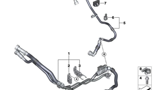 Tubo de suprimento de combustível para BMW 1 F70 Series, Série 2 U06, X1 U11, X2 U10, Mini U25 (OEM 13538472033). BMW original