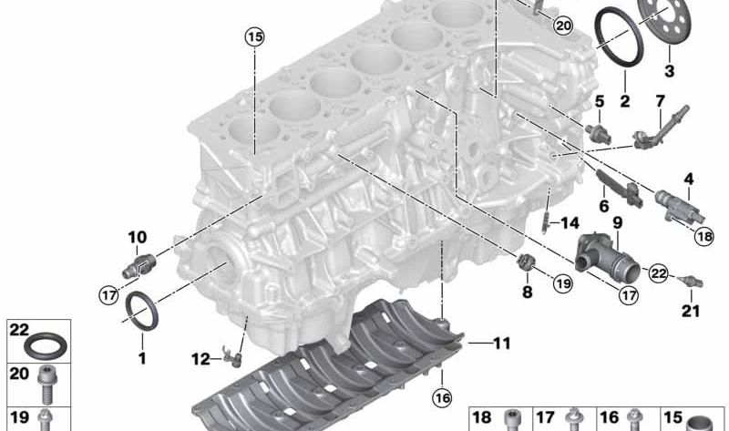 Stutzen para BMW Série 1 F20N, F21N, Série 2 F22, F23, Série 3 F30N, F31N, F34N, Série 4 F32, F33, F36, Série 5 G30, G31, G38, Série 6 G32, Série 7 G11, G12, X3 G01, X4 G02 (OEM 11118629123). BMW original