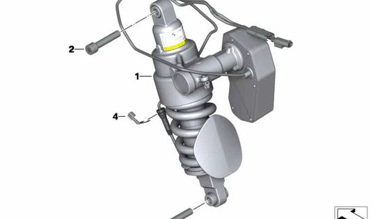 Tubo telescópico ESA trasero OEM 33548557148 para BMW R1200RT, R1250RT. Original BMW Motorrad.