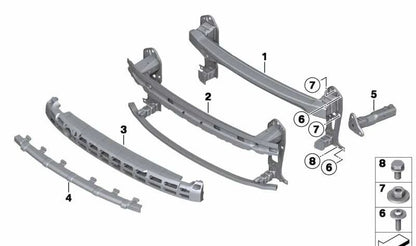 Soporte derecho del paragolpes delantero OEM 31106794420 para MINI R55, R56, R57, R58, R59. Original MINI.