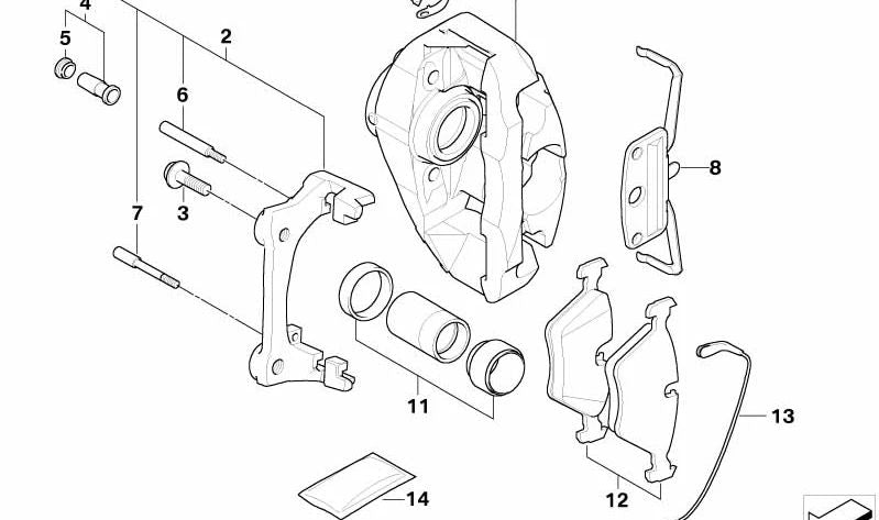 Soporte de pinza de freno delantero derecho OEM 34116756304 para BMW E60, E61, E63, E64, E65, E66. Original BMW.