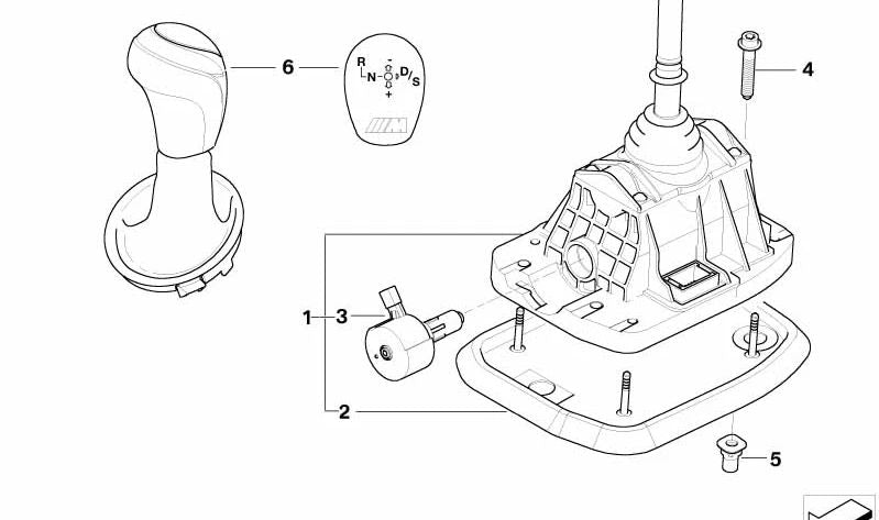 SMG OEM change lever 25162282750 for BMW E60, E61, E63, E64. Original BMW.