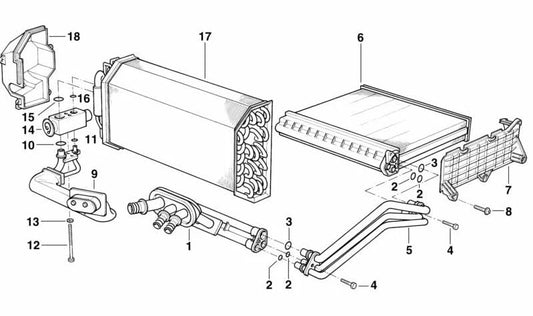 OEM Evaporator 64118372186 for BMW E38. Genuine BMW.