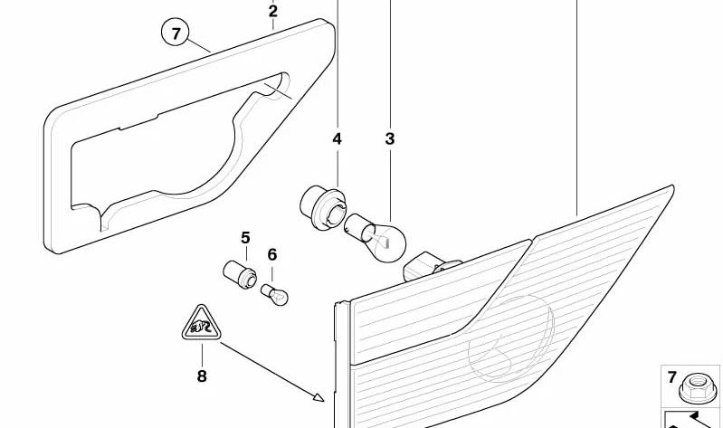 Piloto trasero derecho portón OEM 63217162214 para BMW X3 E83 {1.8d PE71N/PE72N, 2.0d PD11/PD12, PE11/PE12, 2.0i PC31/PC32, 2.0sd PE21/PE22}. Compatible con modelos 08/2006–08/2010. Original BMW.