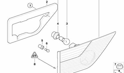 Piloto trasero derecho portón OEM 63217162214 para BMW X3 E83 {1.8d PE71N/PE72N, 2.0d PD11/PD12, PE11/PE12, 2.0i PC31/PC32, 2.0sd PE21/PE22}. Compatible con modelos 08/2006–08/2010. Original BMW.