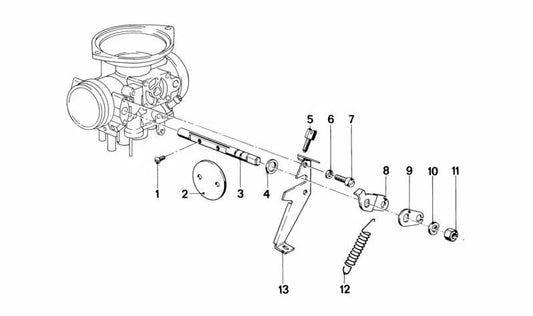 Palanca derecha (acelerador) OEM 13111335607 para BMW Motorrad R24, R25, R51, R67, R68, R69, R25/2, R25/3. Original BMW.