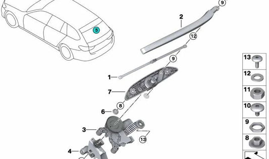 OMPARABRISAS WINDING BEARS OEM 61627390419 for BMW G31. Original BMW.