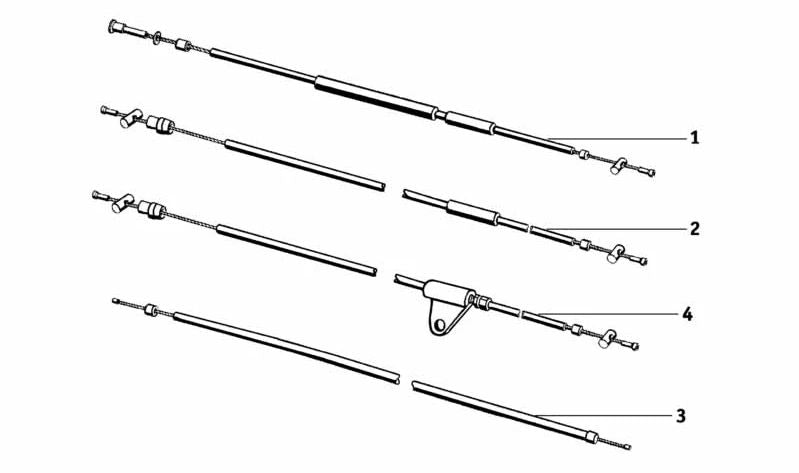 Cable de embrague OEM 21510007838 para BMW R80, R100. Original BMW Motorrad.