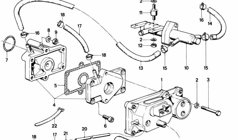 Manguito de refrigerante OEM 11531284257 para BMW E21, E28. Original BMW.