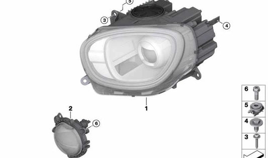 Faro LED derecho OEM 63117441314 para MINI Countryman F60 (11/2015-07/2020). Original MINI.