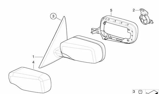 Aquecimento retrovisor externo esquerdo com memória OEM 51167153197 Para BMW 3 E46 Series (03/2000 - 12/2004). BMW original.