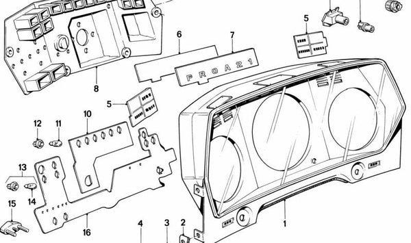 Placa de circuito OEM 62111360526 para BMW E24. Original BMW.