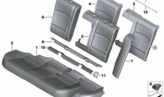 Os Embels Isofix Right cobrem a cor do marfim 52207356840 para BMW F10 518D, 520D. Compatível com modelos de 2013 a 2016. peça original da BMW.