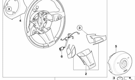 Volante deportivo de cuero y aro de madera OEM 32307906785 para BMW Z4 E85, E86. Multifunción, estilo náutico (Mahag. Maritim). Original BMW.