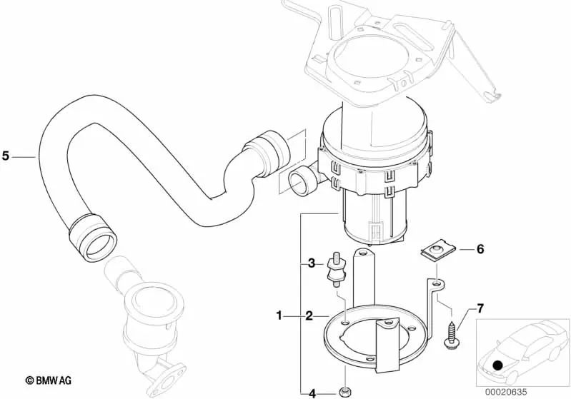 Druckrohr für BMW E39 (OEM 11721435456). Original BMW