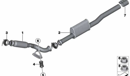 Tubo delantero OEM 18309807297 para MINI Countryman R60, Paceman R61. Original MINI.