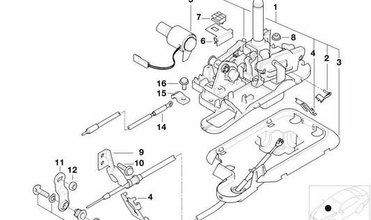Cable de cambio OEM 25161423785 para BMW E39 (5er) con cambio automático Steptronic. Original BMW.
