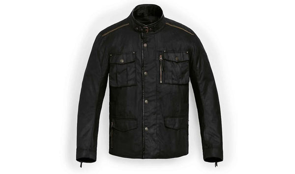 Chaqueta de moto Machinist negra OEM 76127922603 para BMW Motorrad {R nineT, R18, Heritage series}. Protección en hombros y codos. Ajuste interior. Original BMW Motorrad.